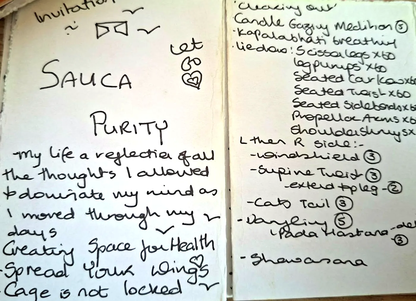 Jane’s handwritten Sauca card, with its flow
